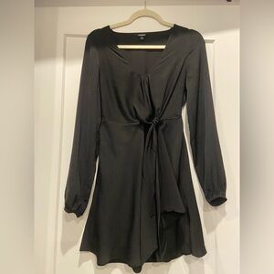 Black long sleeve mini dress Express xs petite